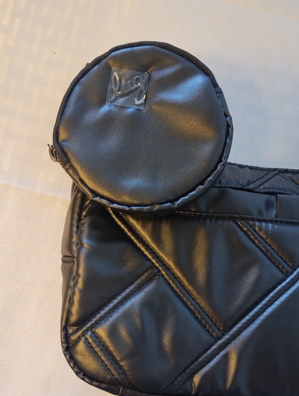 NWT Lug Curtsy Mini Crossbody Bag with Pouch in Metallic Black - Picture 4 of 11